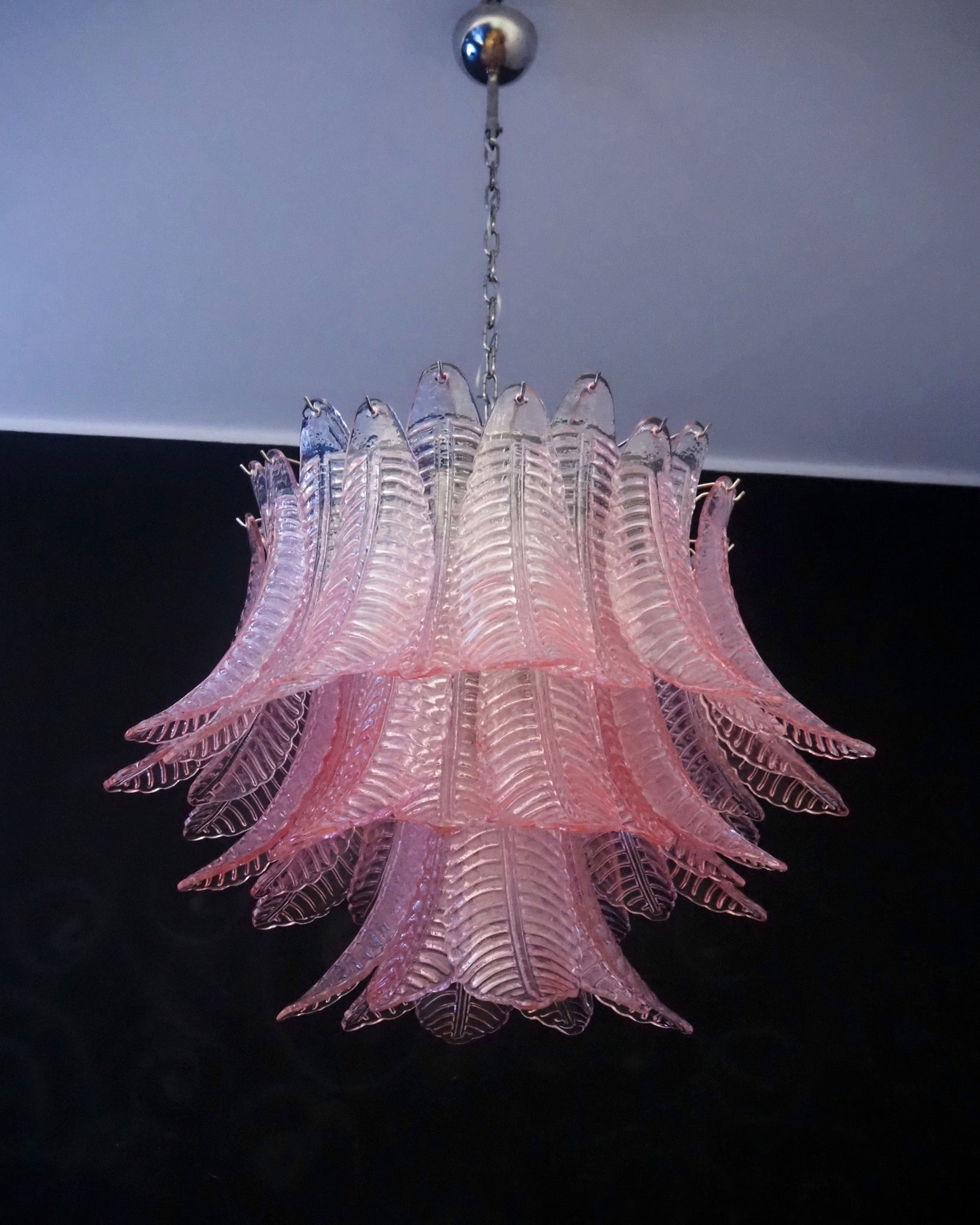 Murano Lysekrone – 48 Rosa Felciglass – detalj 2 – Murano Classics