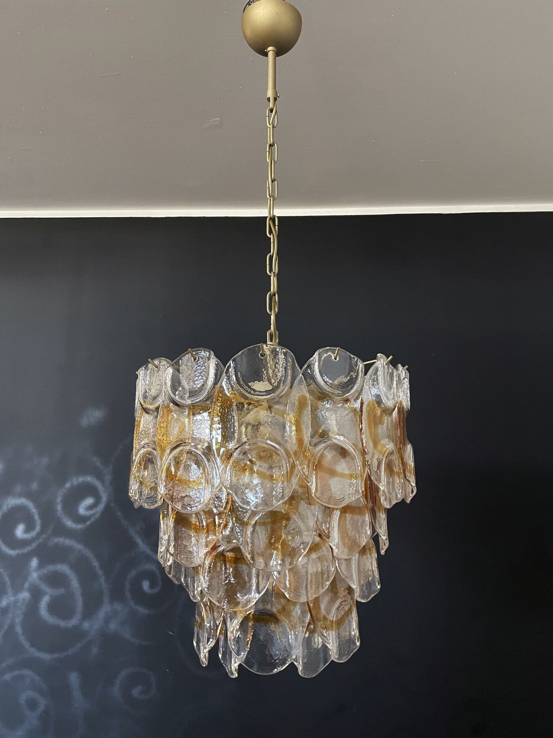 Murano Lysekrone – 41 Gule Crostoliglass – detalj 3 – Murano Classics