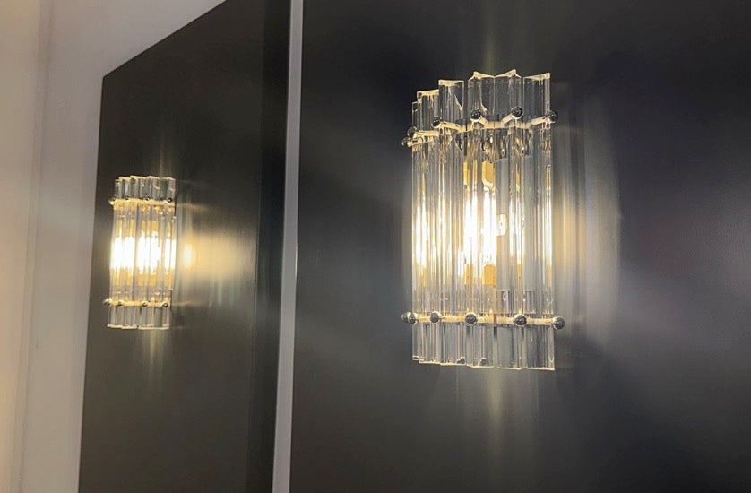 Murano Vegglampe – 7 Klare Prismeglass – 2 stk – detalj 6 – Murano Classics