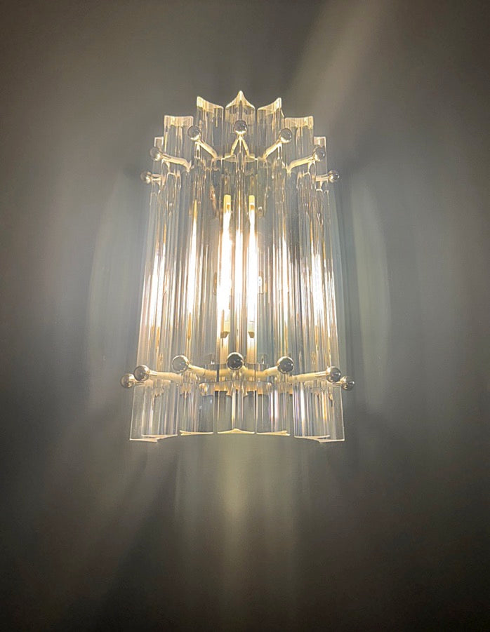 Murano Vegglampe – 7 Klare Prismeglass – 2 stk – detalj 5 – Murano Classics