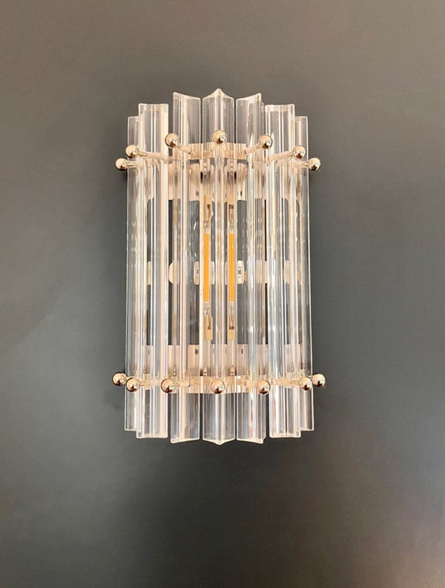 Murano Vegglampe – 7 Klare Prismeglass – 2 stk – detalj 10 – Murano Classics