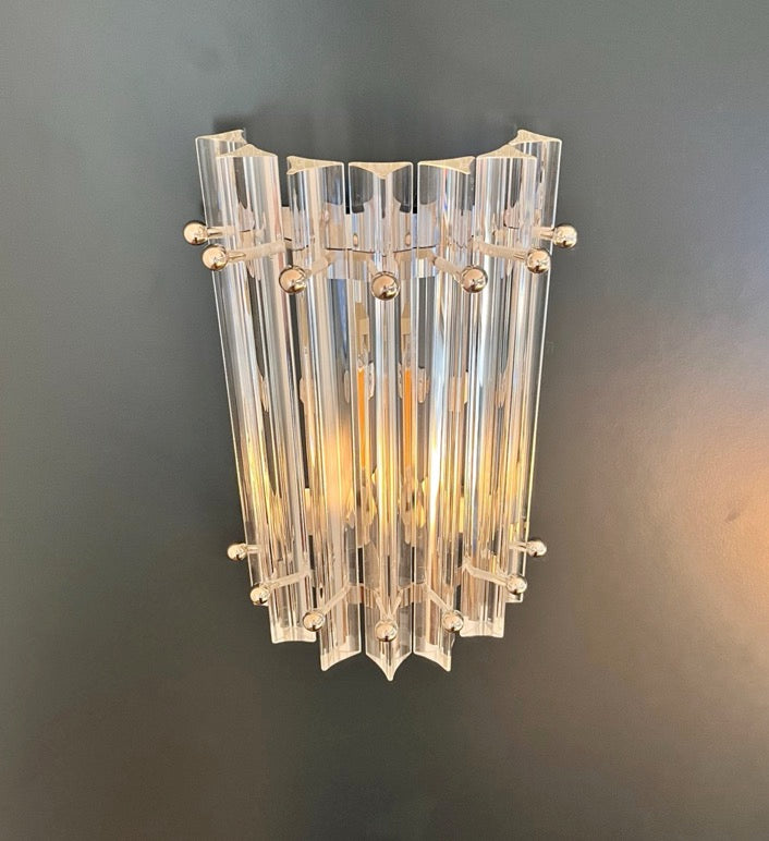 Murano Vegglampe – 7 Klare Prismeglass – 2 stk – detalj 8 – Murano Classics