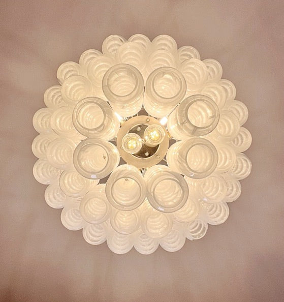 Murano Lysekrone | 48 Hvite Alabaster Rørglass