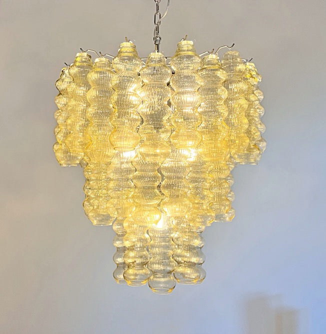 Murano Lysekrone – 48 Gule Glassrør – detalj 3 – Murano Classics