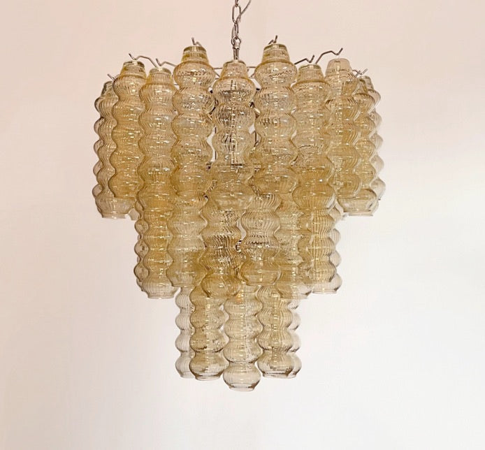Murano Lysekrone – 48 Gule Glassrør – detalj 8 – Murano Classics