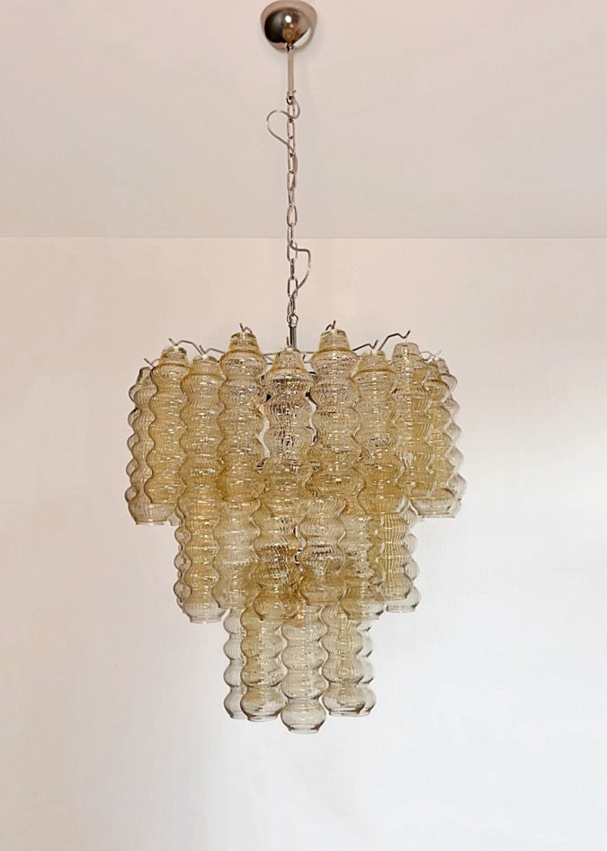 Murano Lysekrone – 48 Gule Glassrør – Murano Classics