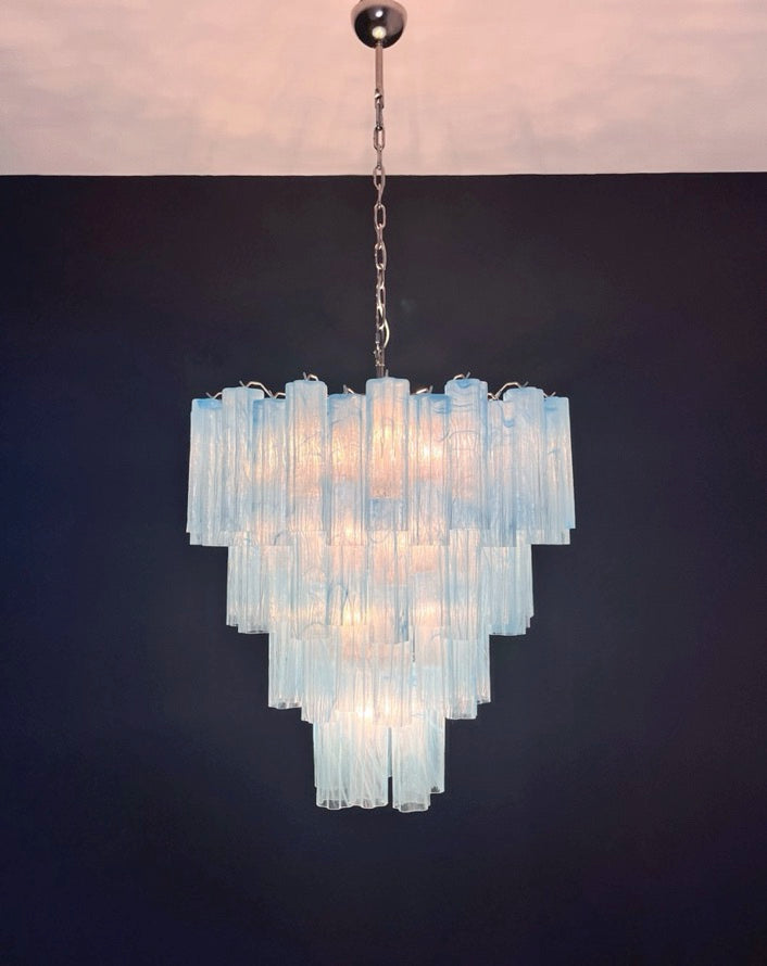 Murano Lysekrone – 80 Blå Alabaster Glassrør – detalj 8 – Murano Classics