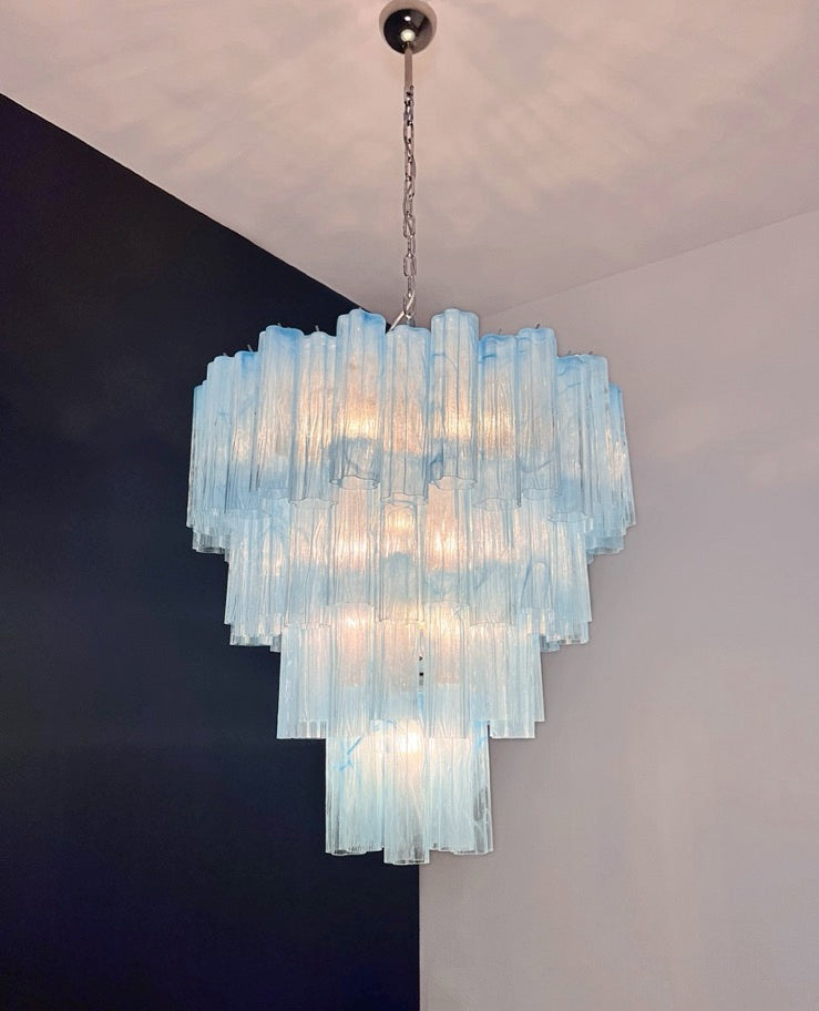 Murano Lysekrone – 80 Blå Alabaster Glassrør – detalj 6 – Murano Classics