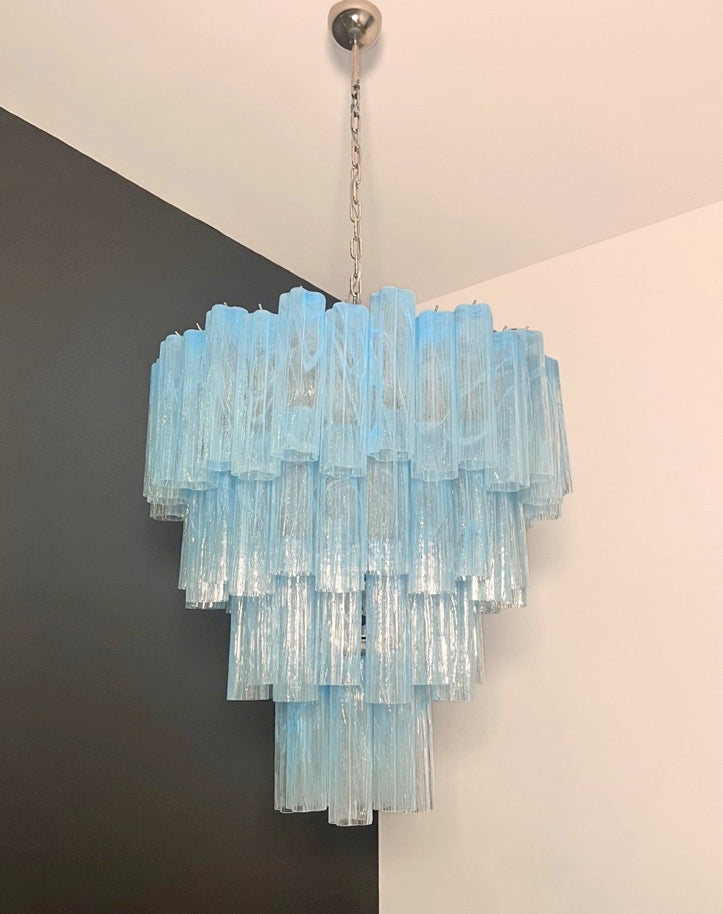 Murano Lysekrone – 80 Blå Alabaster Glassrør – detalj 10 – Murano Classics