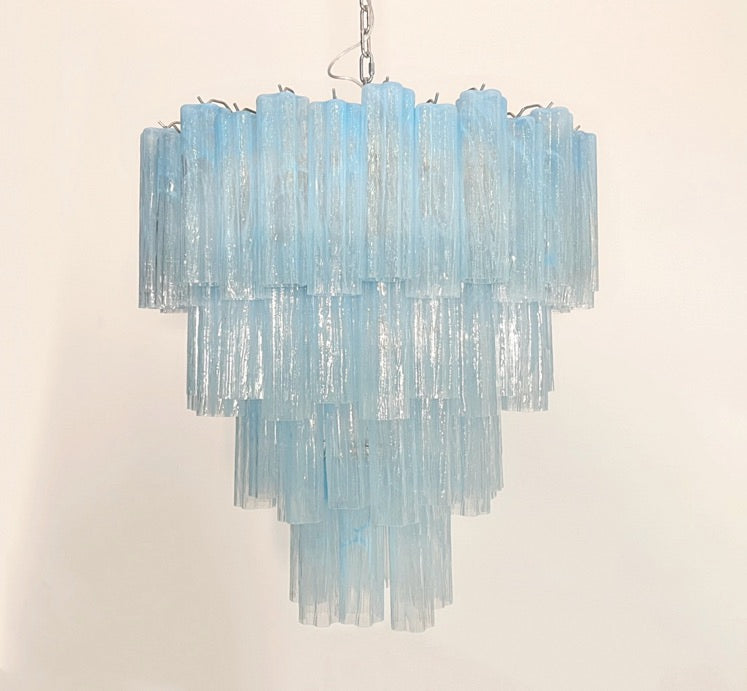 Murano Lysekrone – 80 Blå Alabaster Glassrør – detalj 2 – Murano Classics