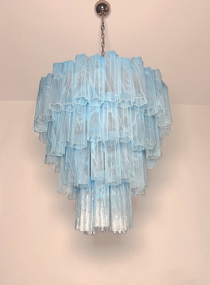 Murano Lysekrone – 80 Blå Alabaster Glassrør – detalj 9 – Murano Classics