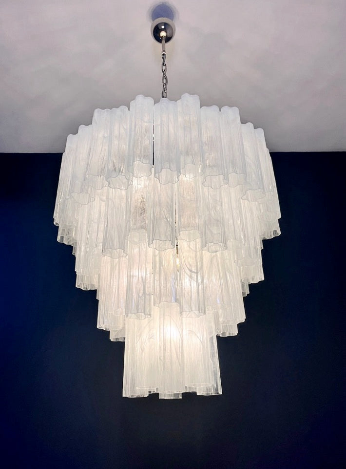 Murano Lysekrone – 80 Hvite Alabaster Glassrør – detalj 4 – Murano Classics