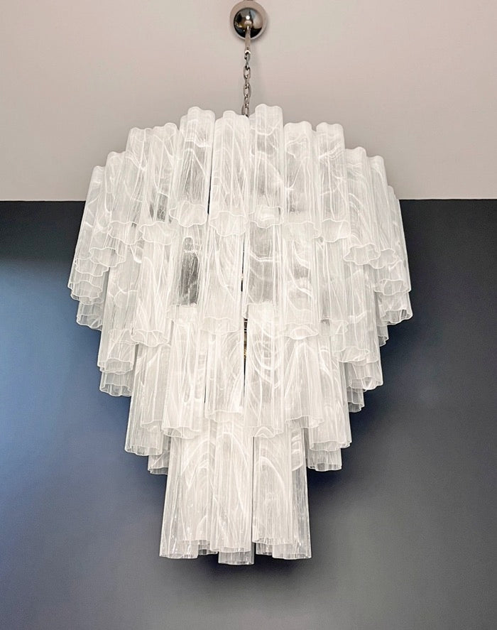Murano Lysekrone – 80 Hvite Alabaster Glassrør – detalj 7 – Murano Classics