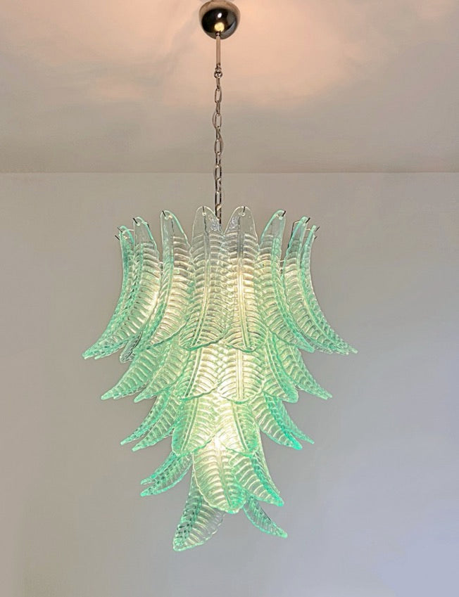 Murano Lysekrone – 52 Turkise Felciglass – detalj 3 – Murano Classics