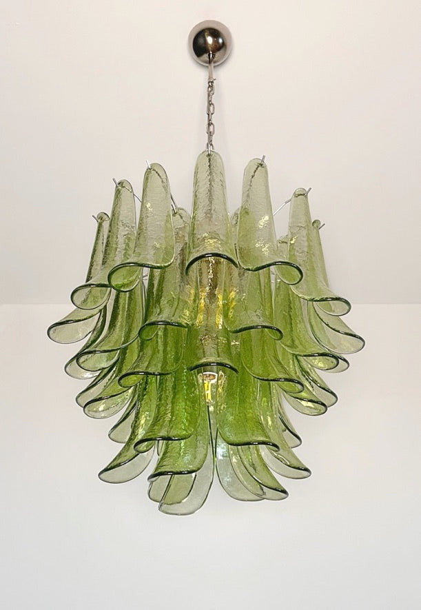 Murano Lysekrone – 41 Grønne Konglebladglass – detalj 9 – Murano Classics