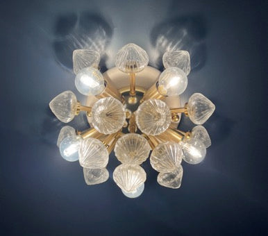 Murano Vegglampe – 16 Klare Hvite Sputnik – 2 stk – detalj 2 – Murano Classics