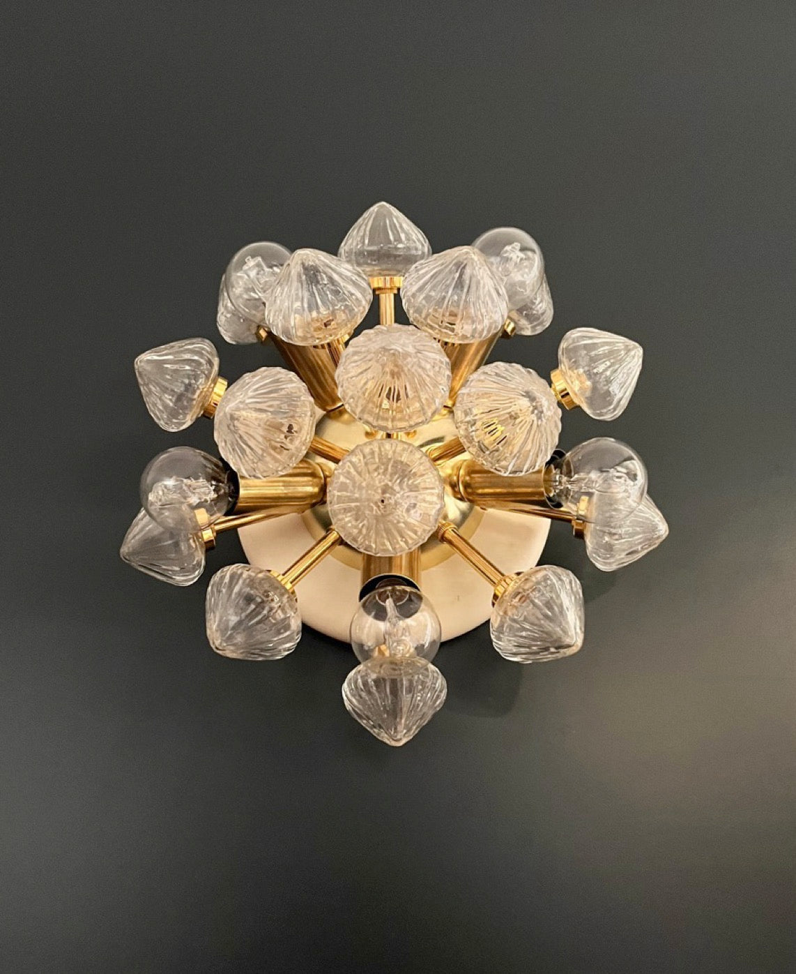 Murano Vegglampe – 16 Klare Hvite Sputnik – 2 stk – Murano Classics