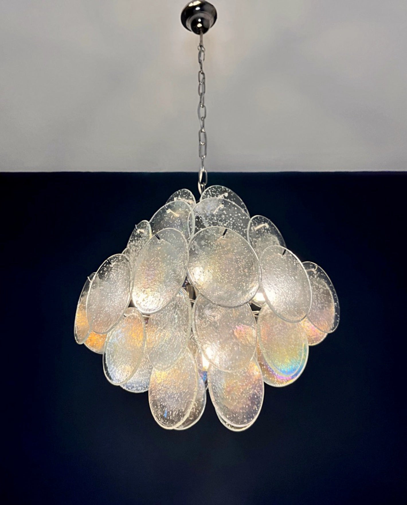 Murano Lysekrone – 36 Iris Diskglass – detalj 6 – Murano Classics