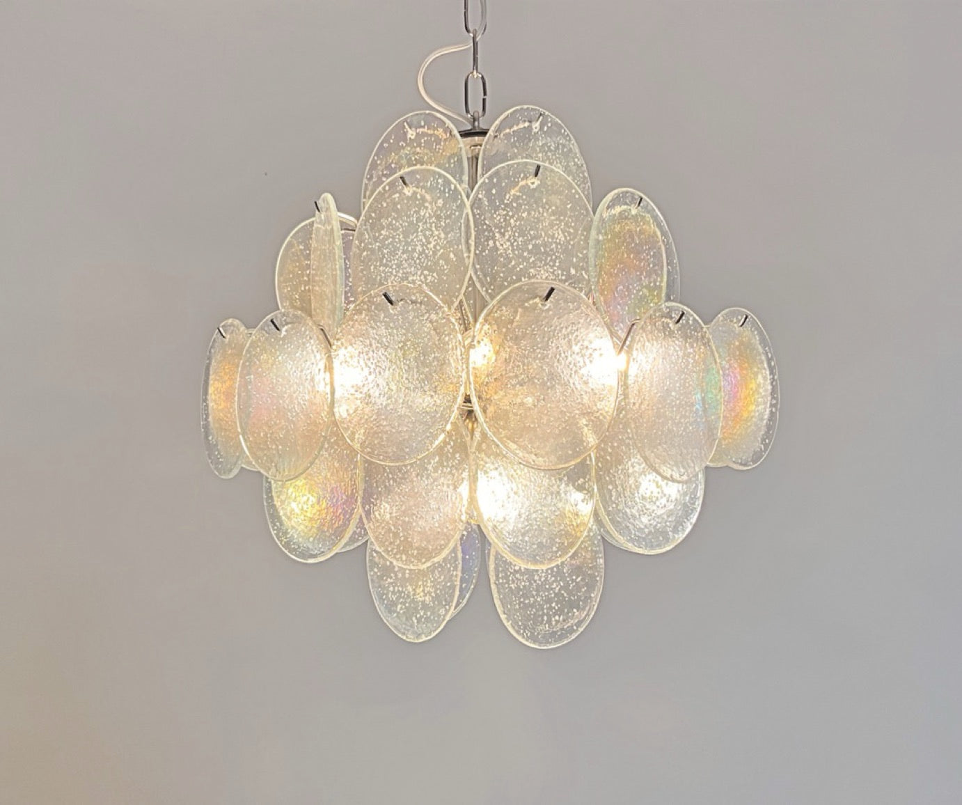 Murano Lysekrone – 36 Iris Diskglass – detalj 5 – Murano Classics
