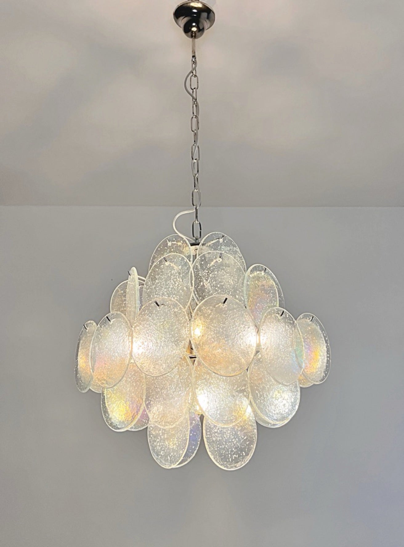 Murano Lysekrone – 36 Iris Diskglass – detalj 4 – Murano Classics
