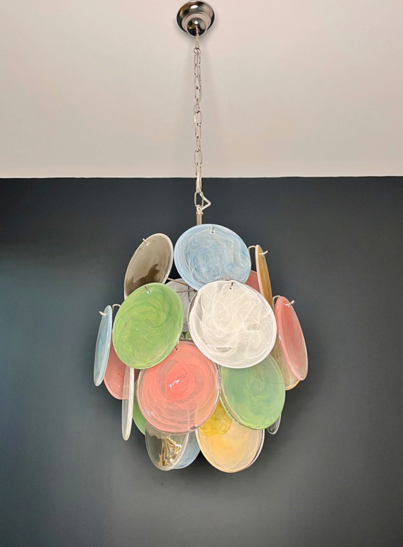 Murano Lysekrone | 24 Multifarget Alabaster Diskglass