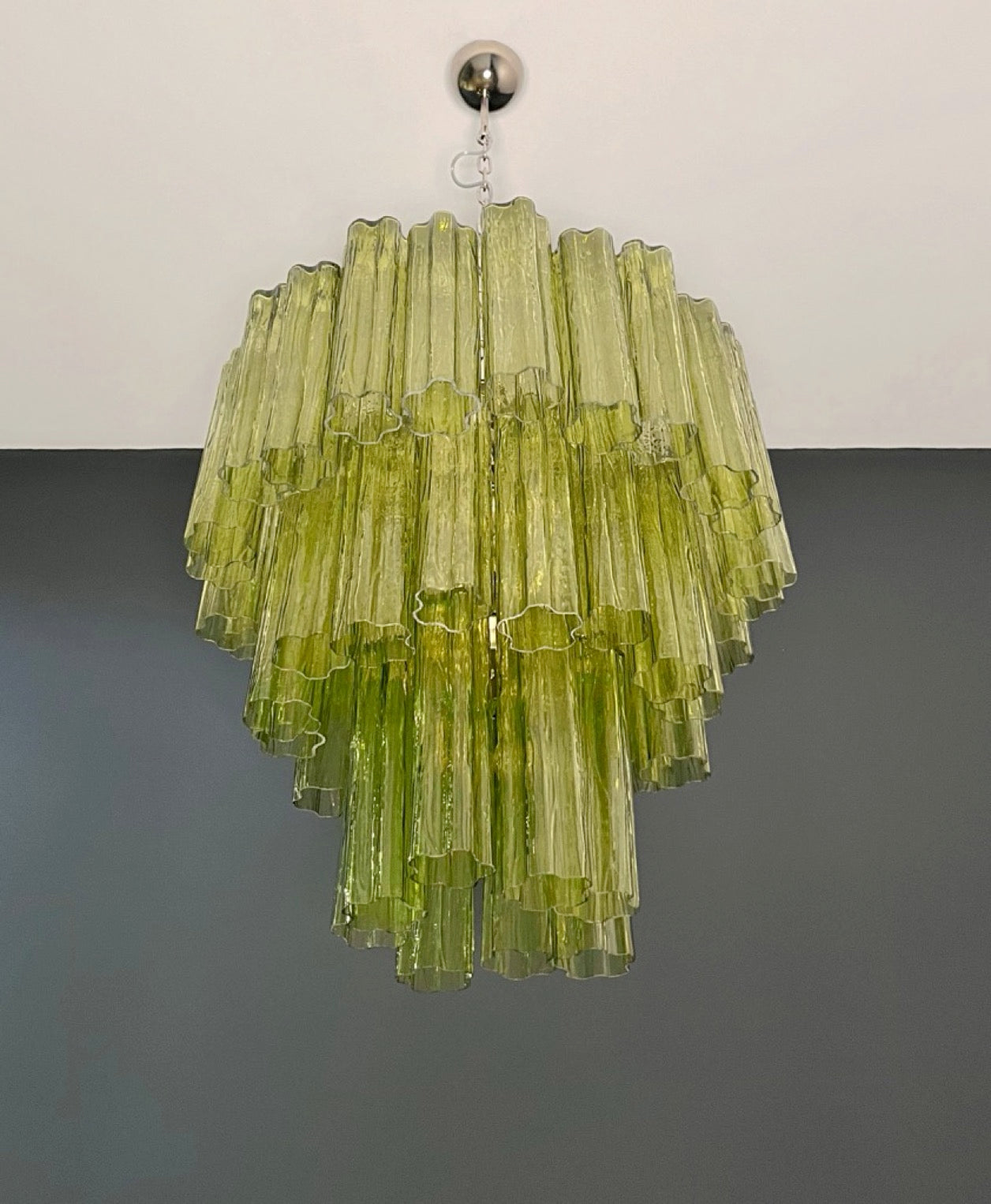 Murano Lysekrone – 48 Grønne Glassrør – detalj 9 – Murano Classics