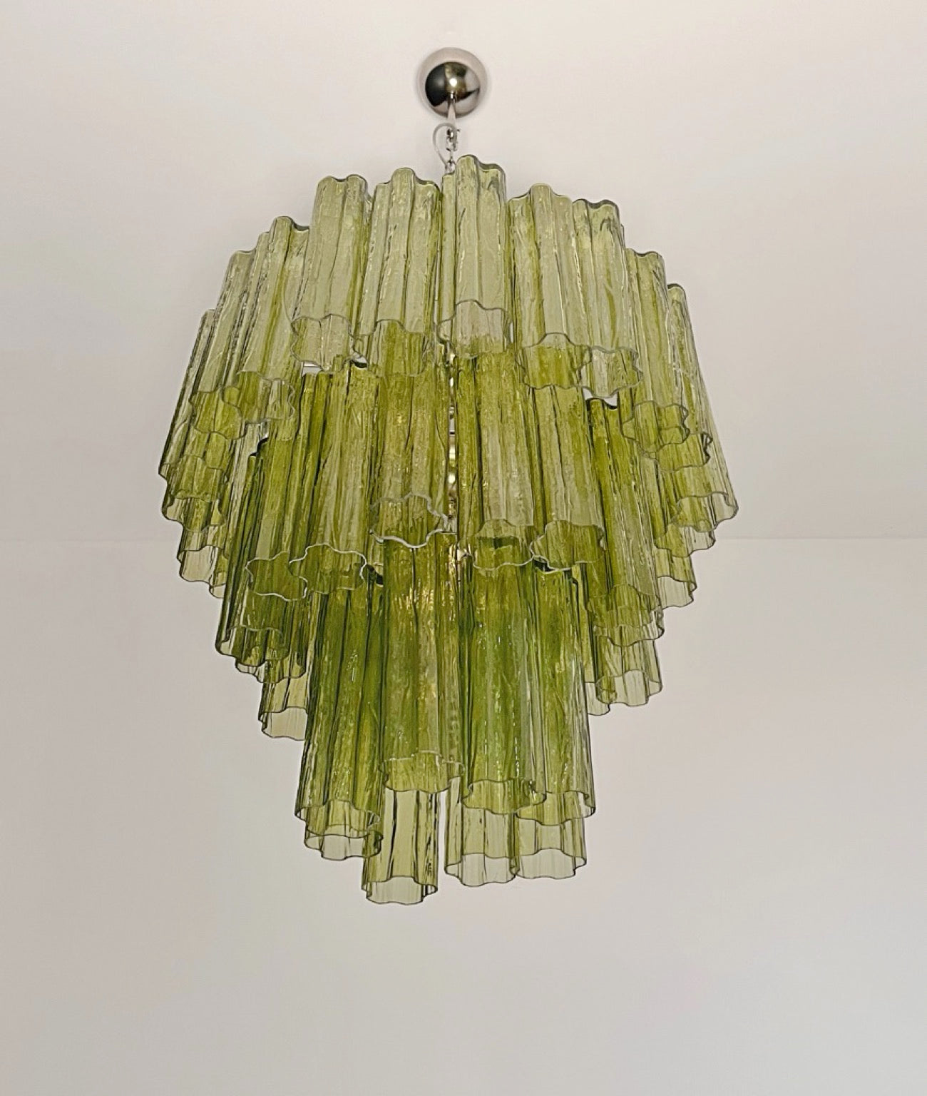 Murano Lysekrone – 48 Grønne Glassrør – detalj 7 – Murano Classics