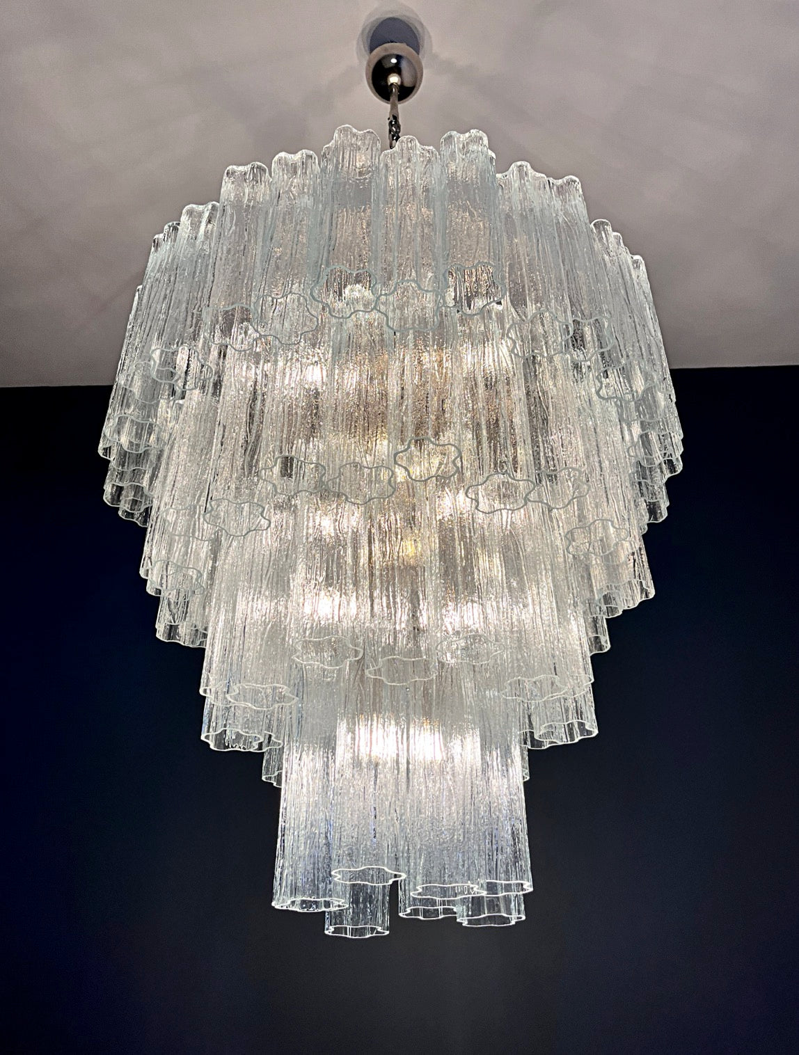 Murano Lysekrone – 80 Klare Glassrør – detalj 5 – Murano Classics