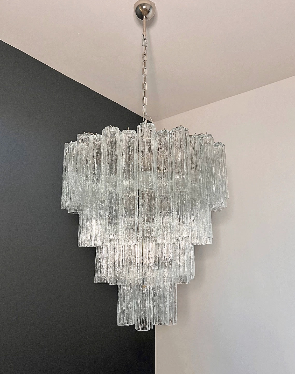 Murano Lysekrone – 80 Klare Glassrør – detalj 9 – Murano Classics