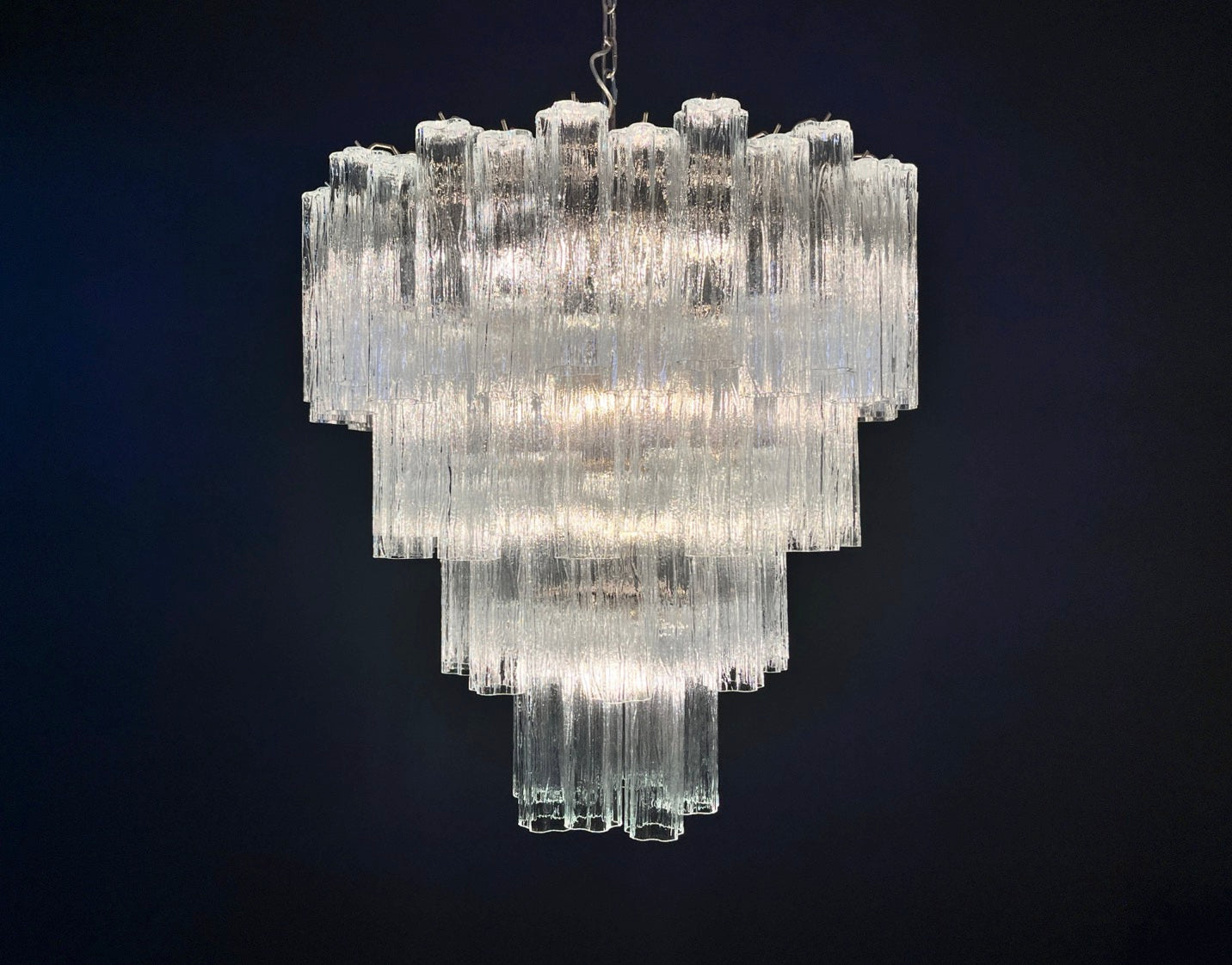 Murano Lysekrone – 80 Klare Glassrør – detalj 8 – Murano Classics