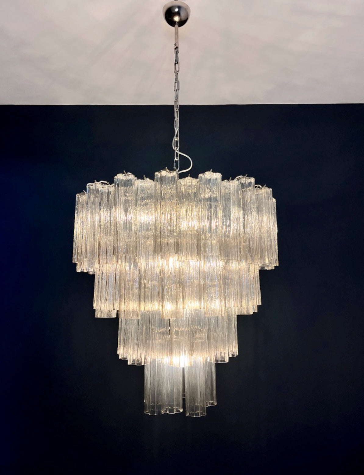 Murano Lysekrone – 80 Røykfargede Glassrør – detalj 6 – Murano Classics