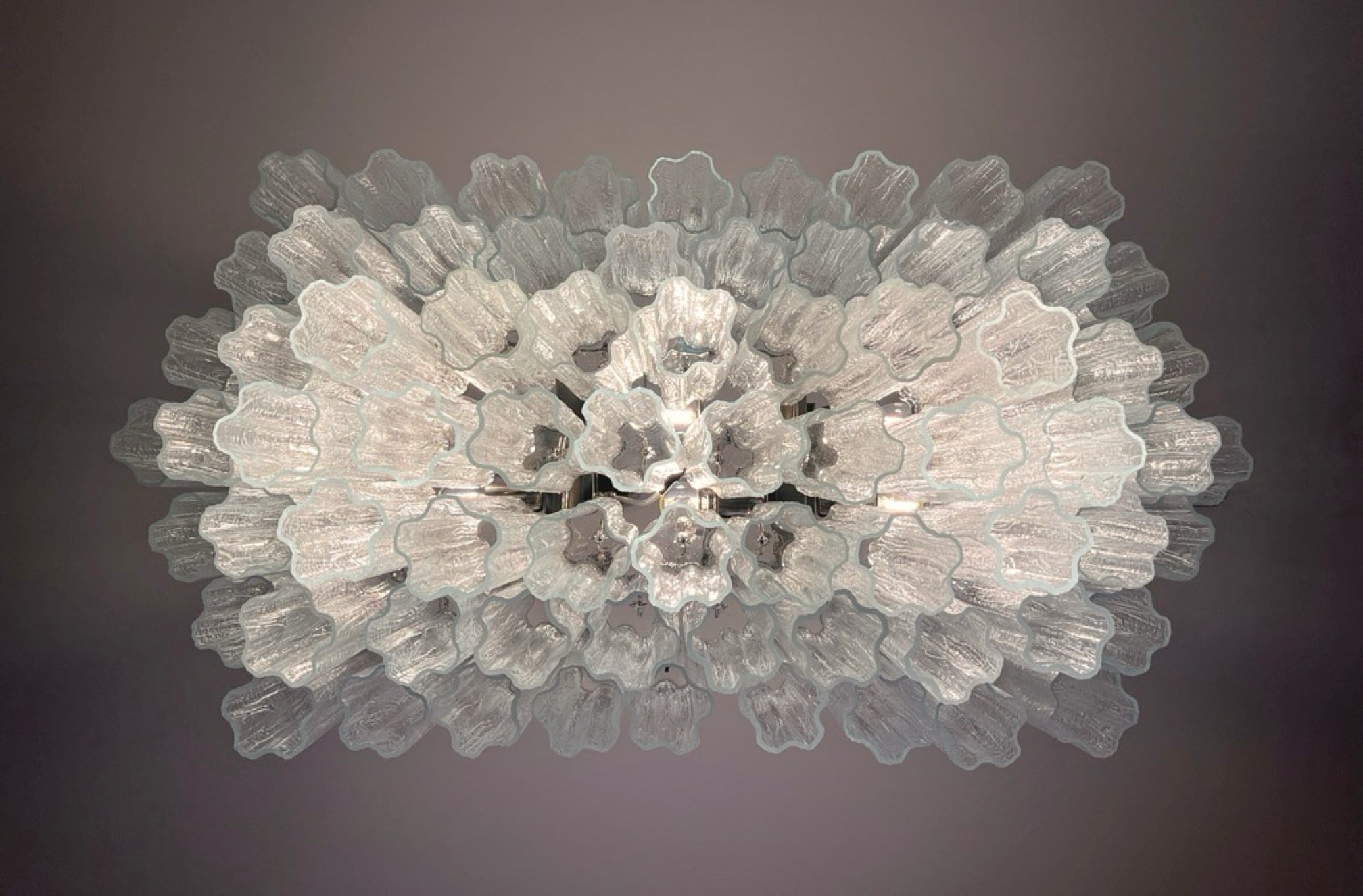 Elegant Murano tube Chandelier – 72 clear glasses