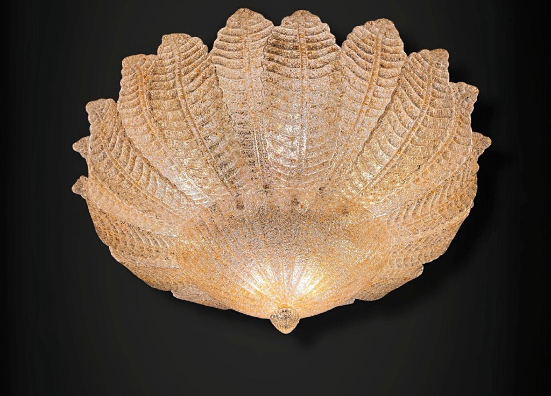 Flower Ceiling Lamp – Murano Art Glass – golden powder
