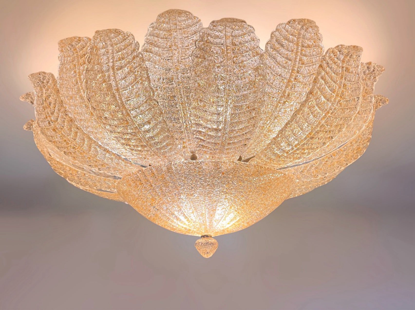Flower Ceiling Lamp – Murano Art Glass – golden powder