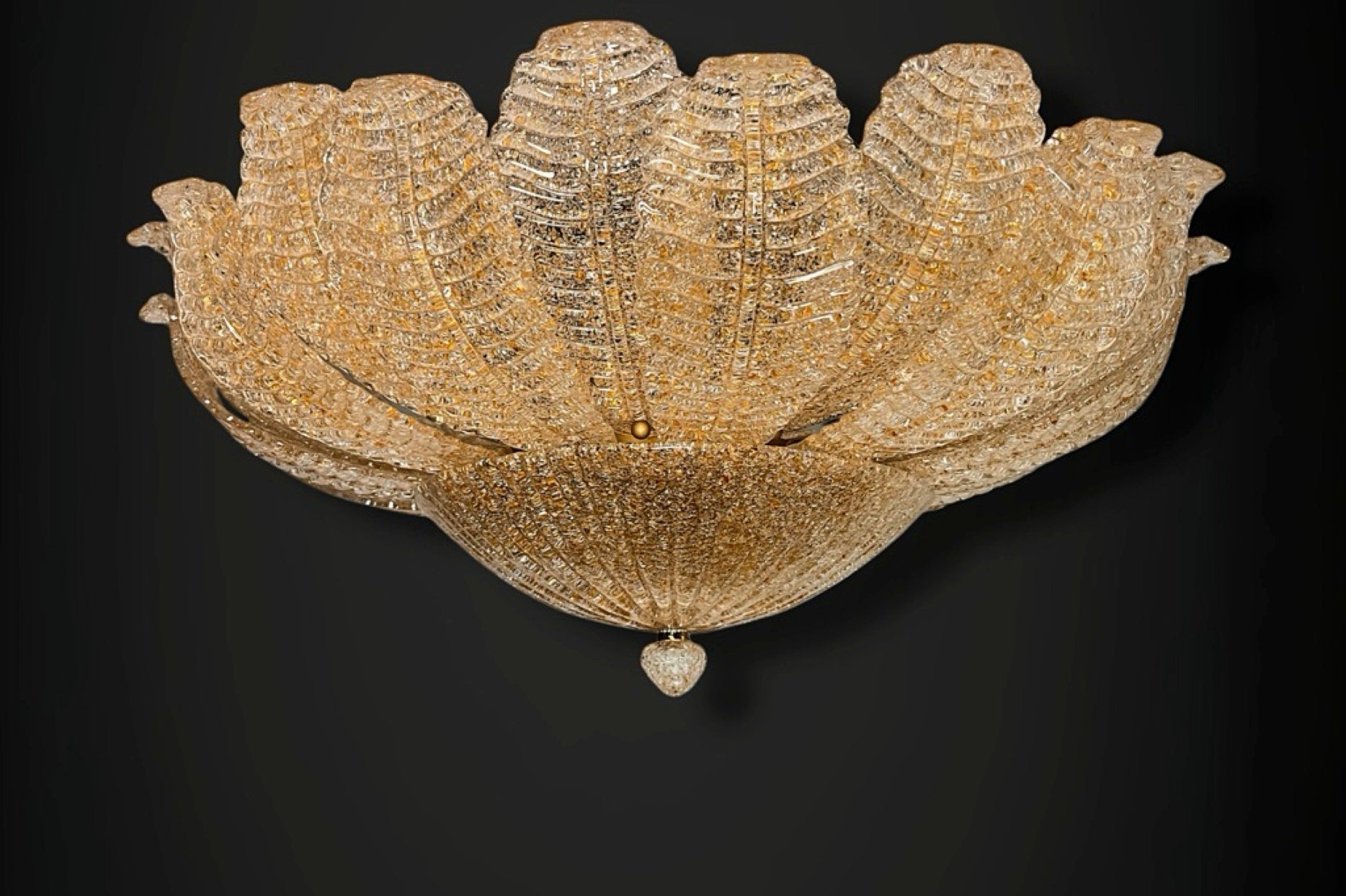 Flower Ceiling Lamp – Murano Art Glass – golden powder