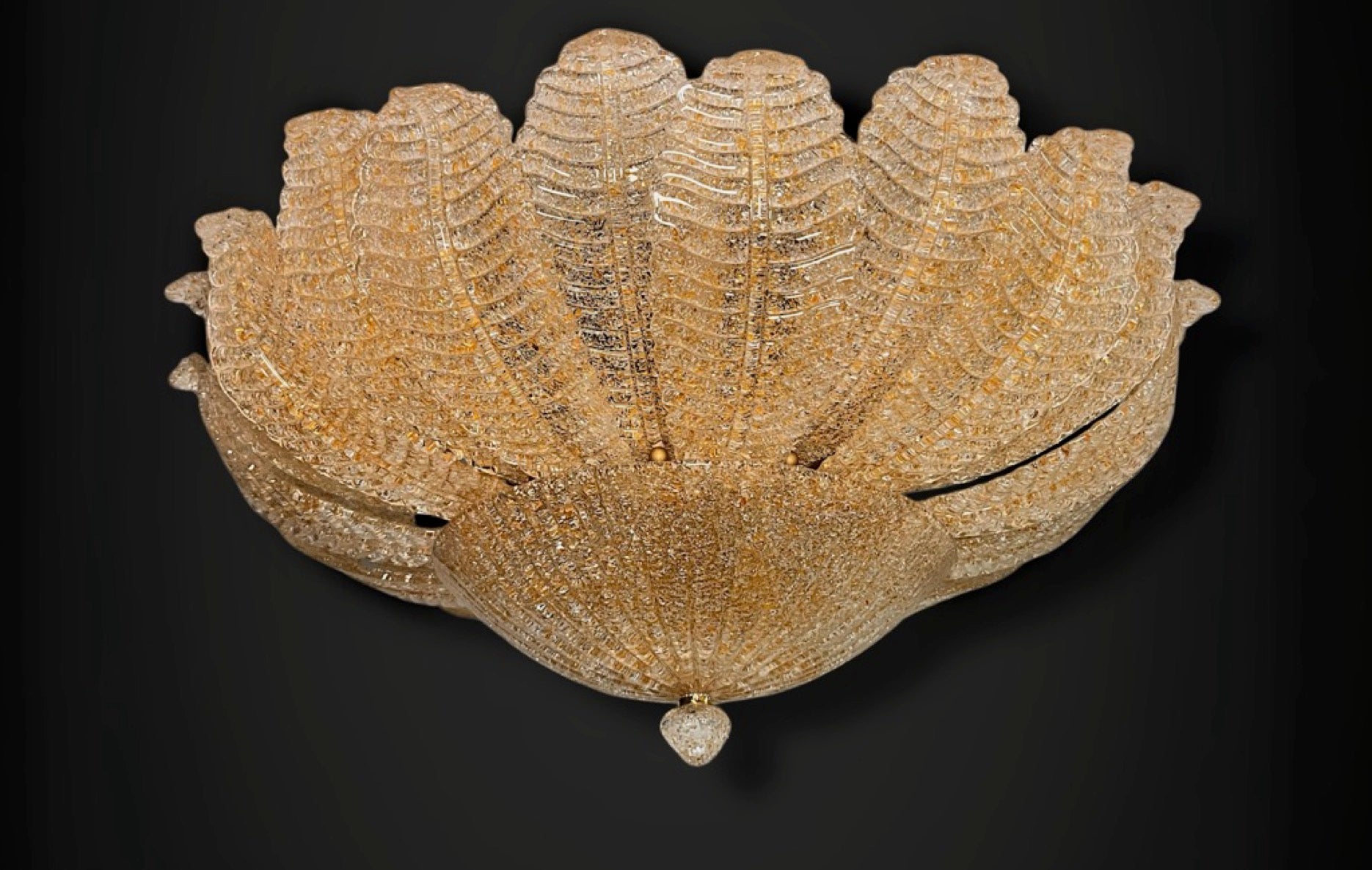 Flower Ceiling Lamp – Murano Art Glass – golden powder