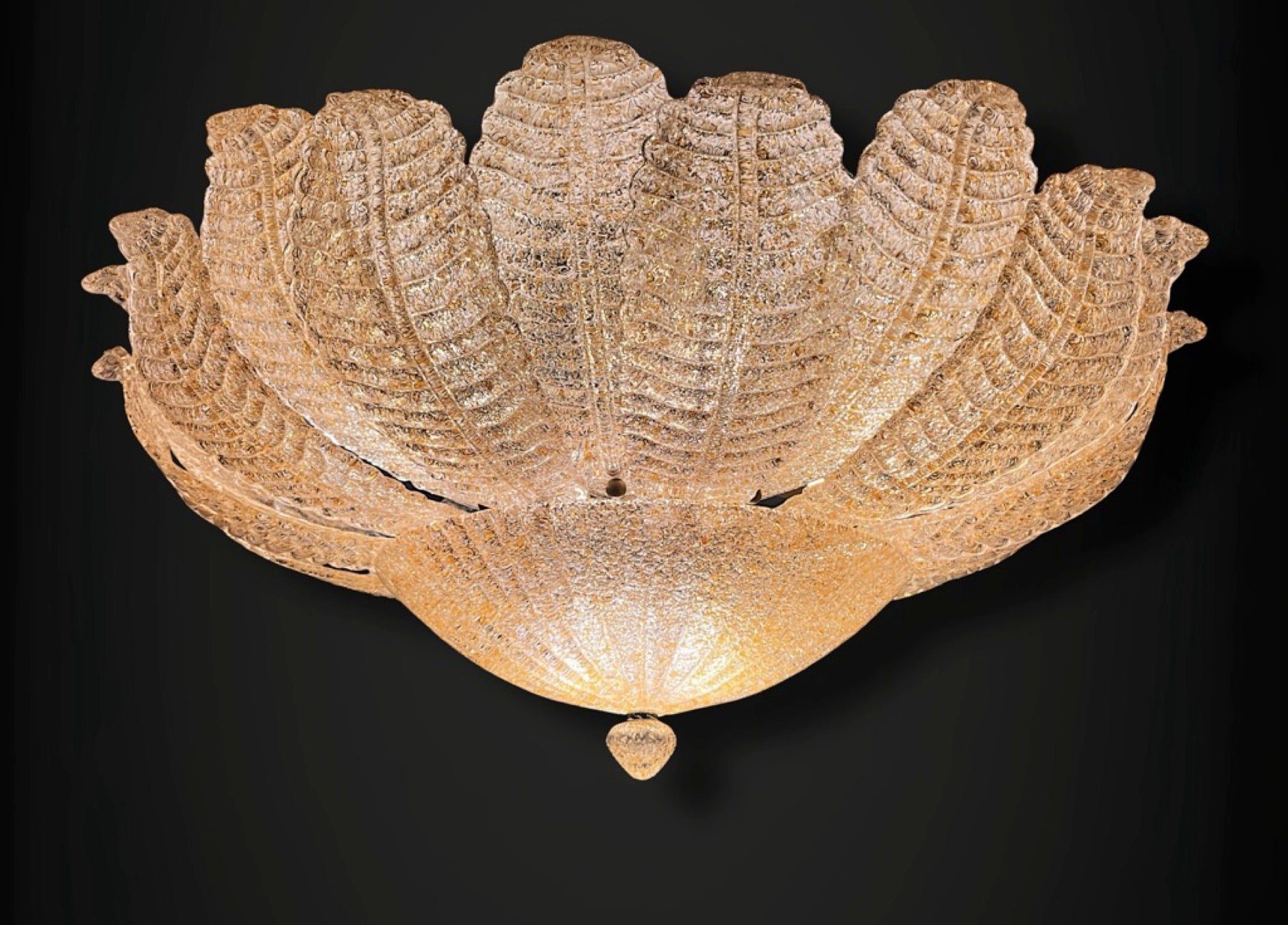 Flower Ceiling Lamp – Murano Art Glass – golden powder