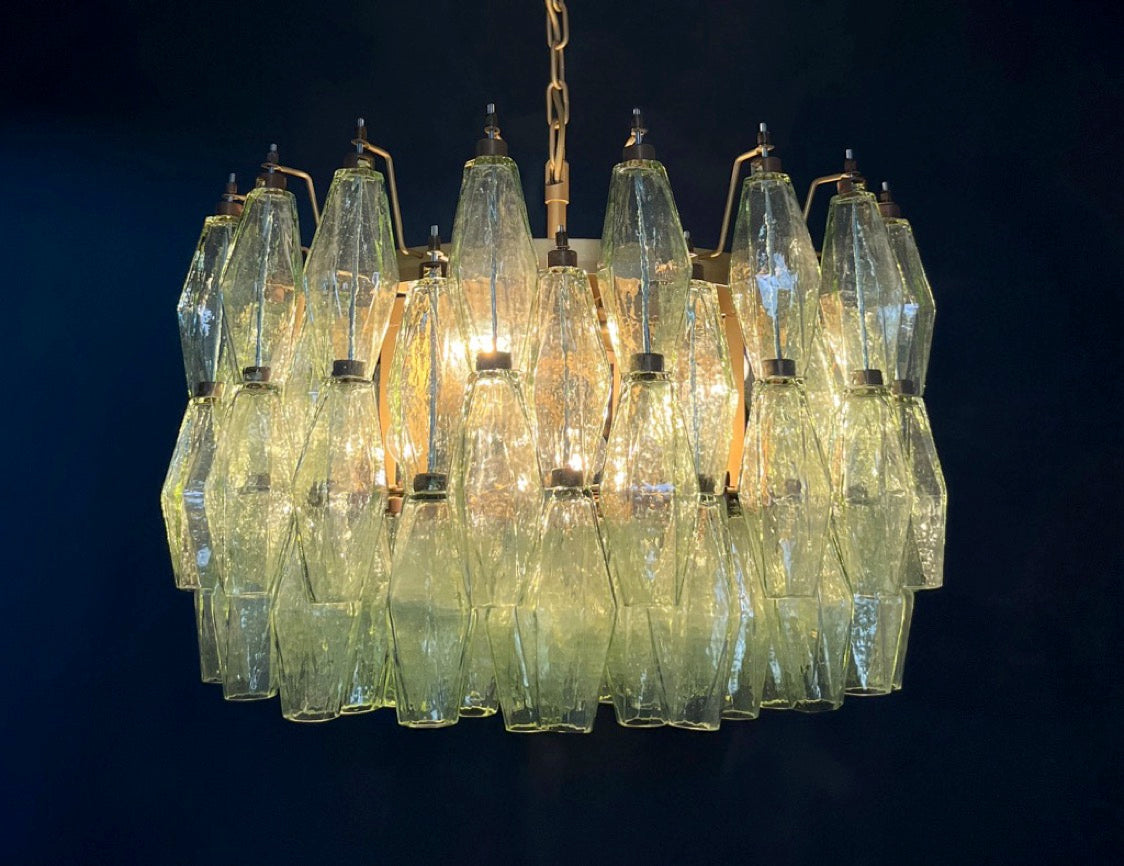 Amazing Murano glass Candelier – 107 green poliedri