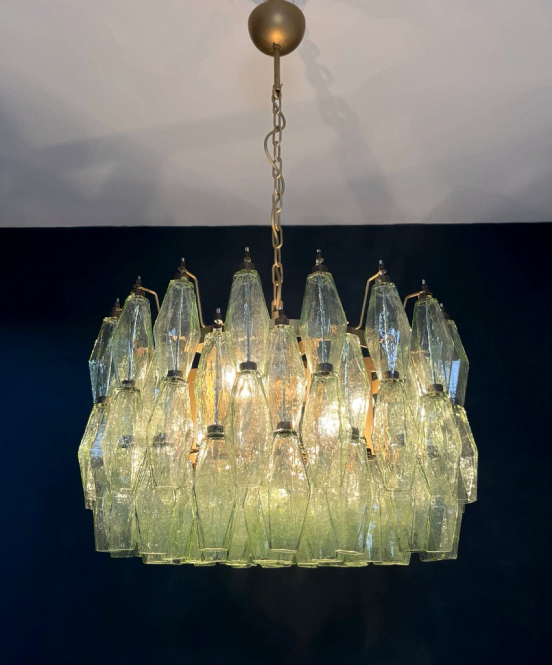 Amazing Murano glass Candelier – 107 green poliedri