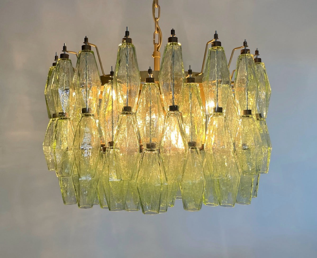 Amazing Murano glass Candelier – 107 green poliedri