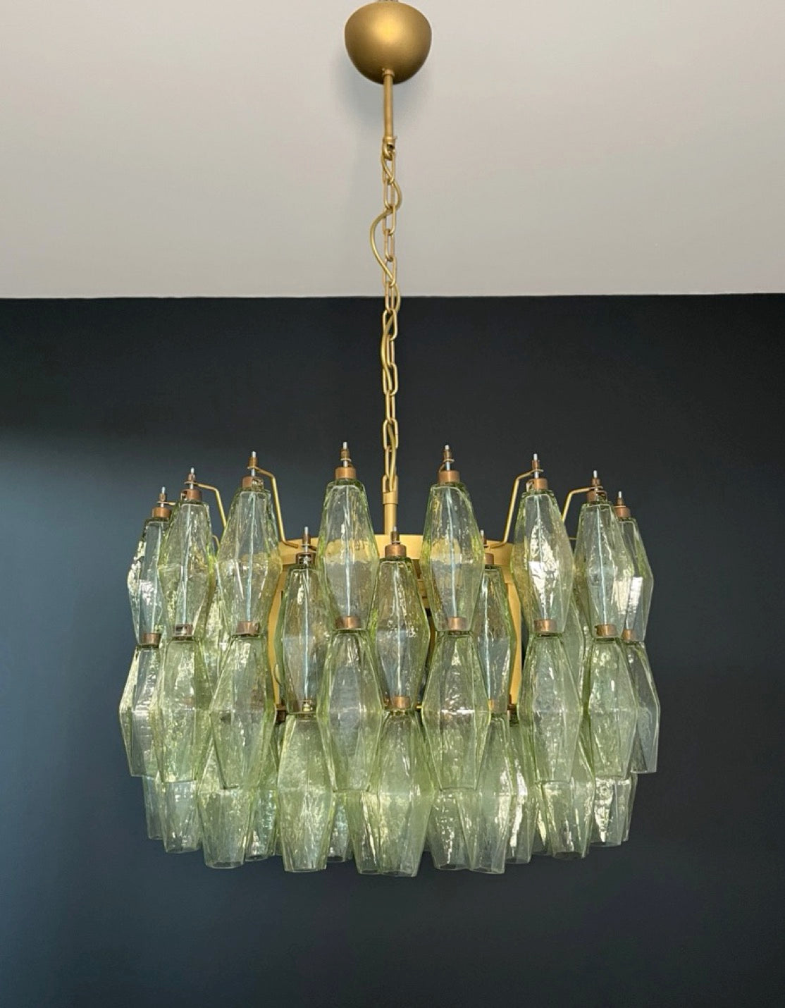Amazing Murano glass Candelier – 107 green poliedri