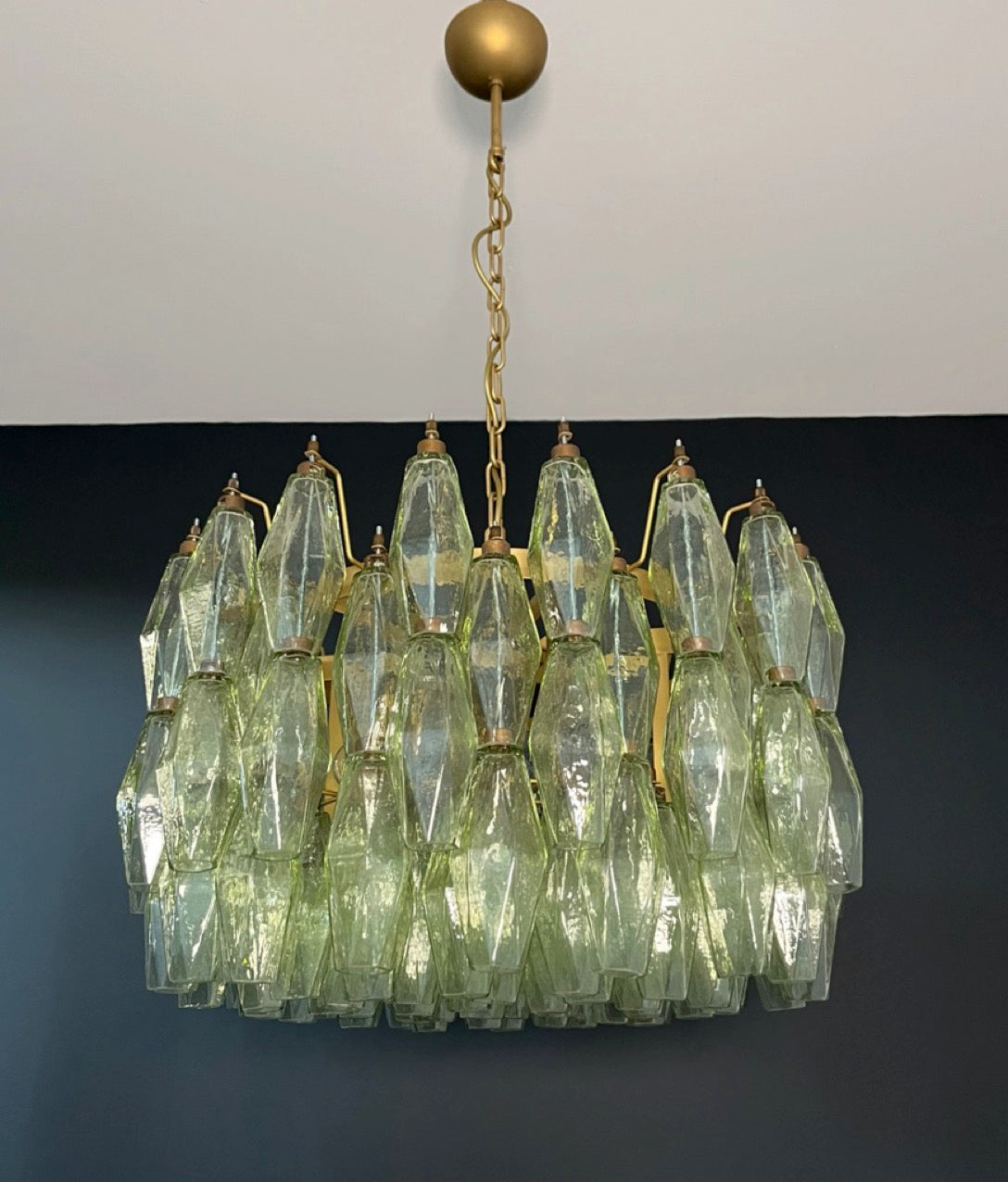 Amazing Murano glass Candelier – 107 green poliedri