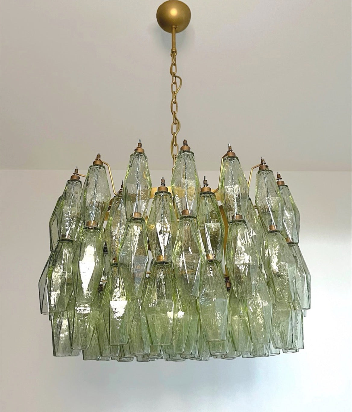 Amazing Murano glass Candelier – 107 green poliedri