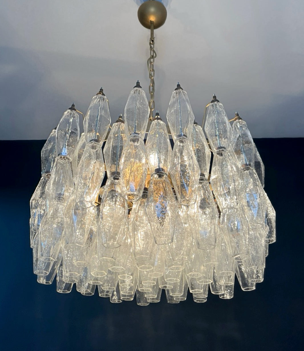 Amazing Murano glass Candelier – 107 clear poliedri
