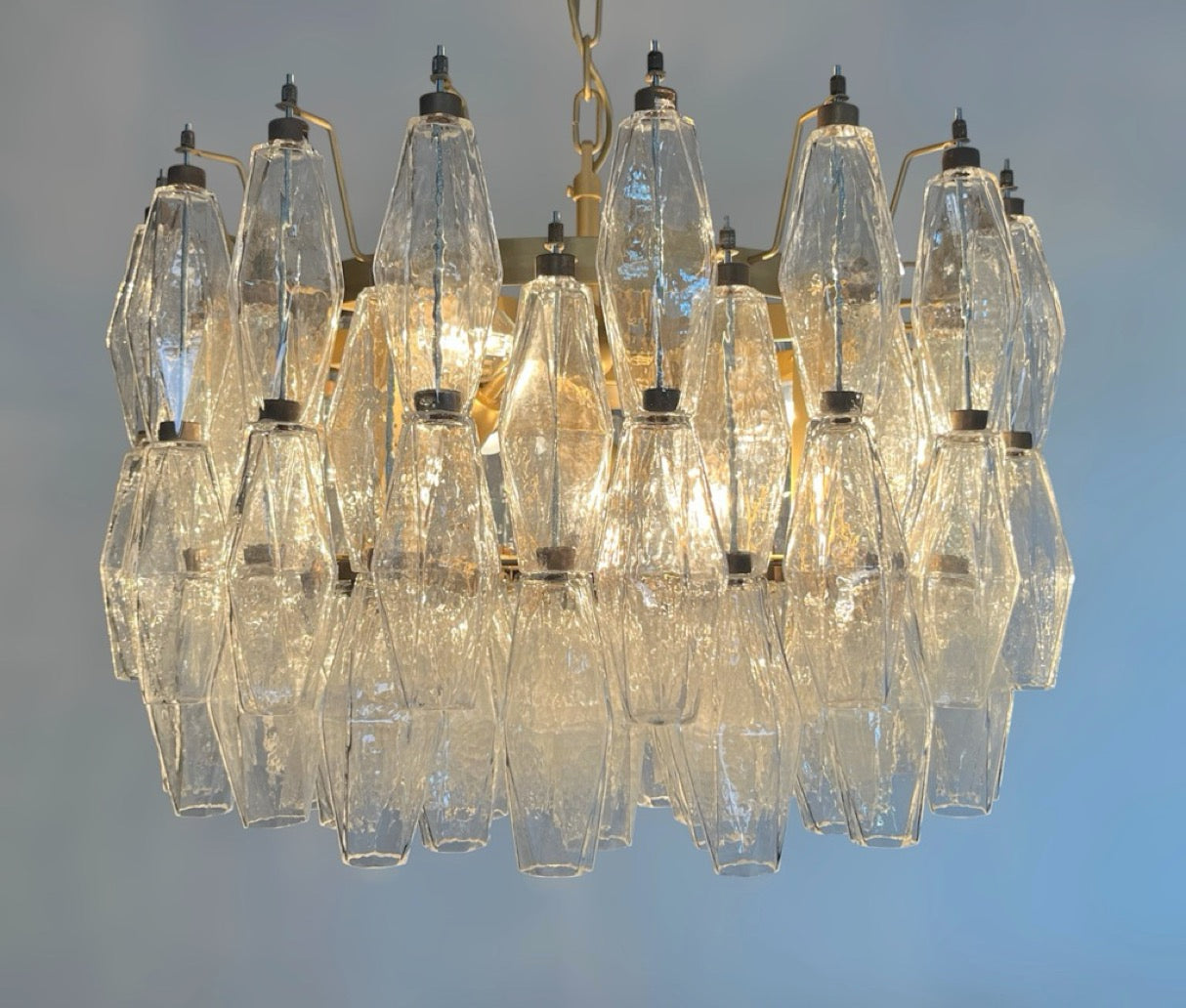 Amazing Murano glass Candelier – 107 clear poliedri
