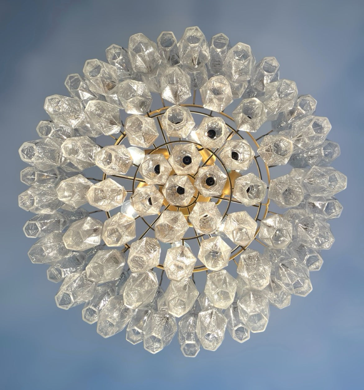 Amazing Murano glass Candelier – 107 clear poliedri
