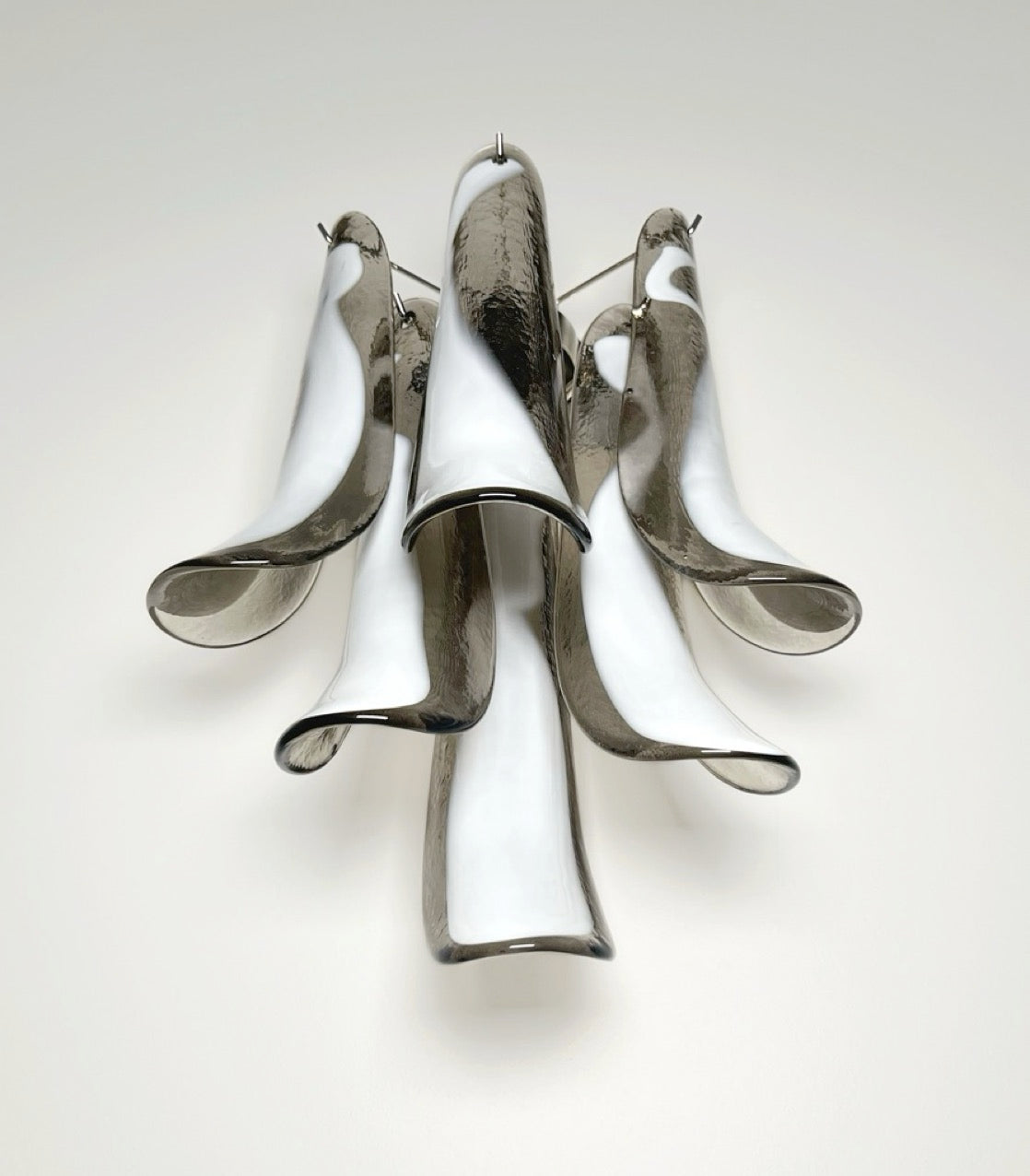 Pair of Vintage Italian Murano wall lights – smoked glass petals