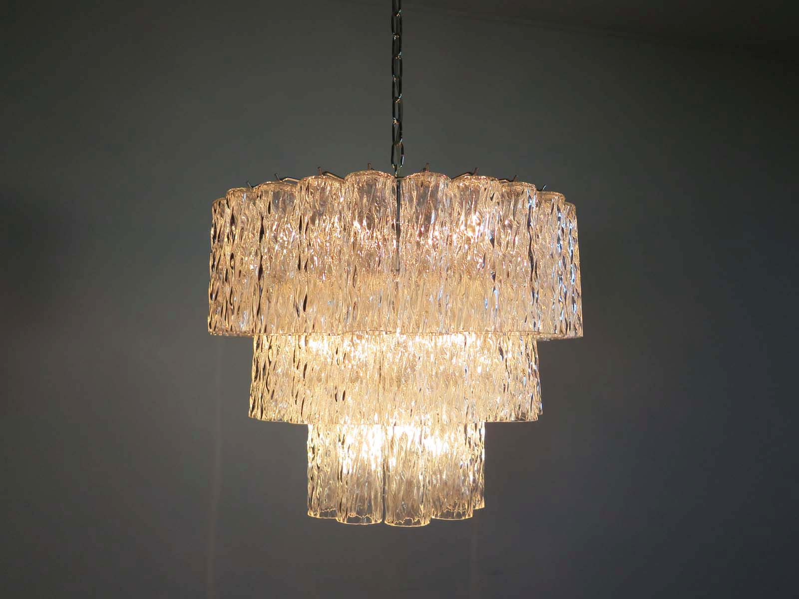 Murano Lysekrone – 52 Klare Glassrør – detalj 10 – Murano Classics
