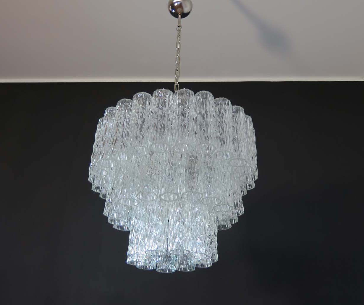 Murano Lysekrone – 52 Klare Glassrør – detalj 2 – Murano Classics