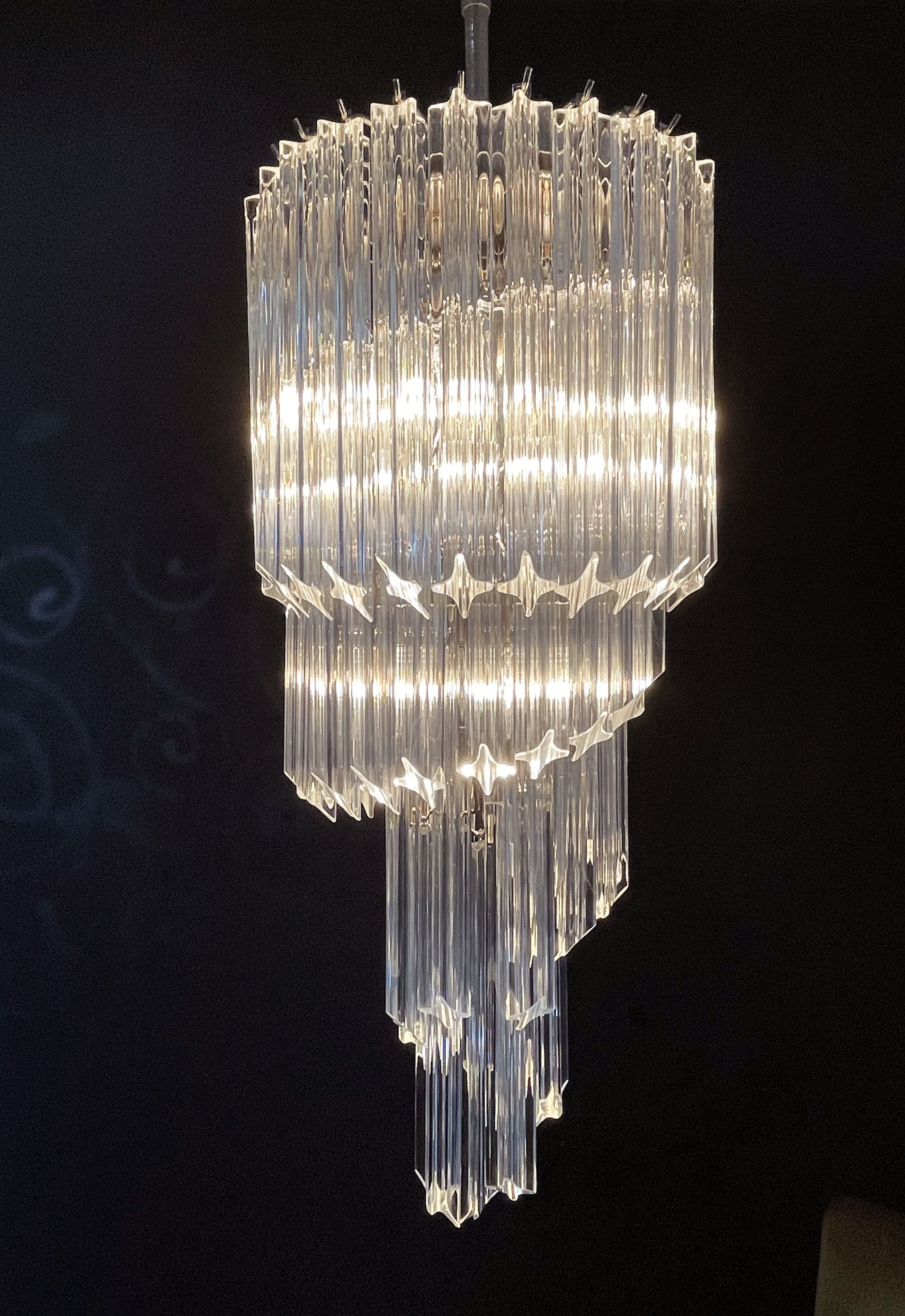 Murano Lysekrone – 54 Klare Prismeglass – detalj 6 – Murano Classics
